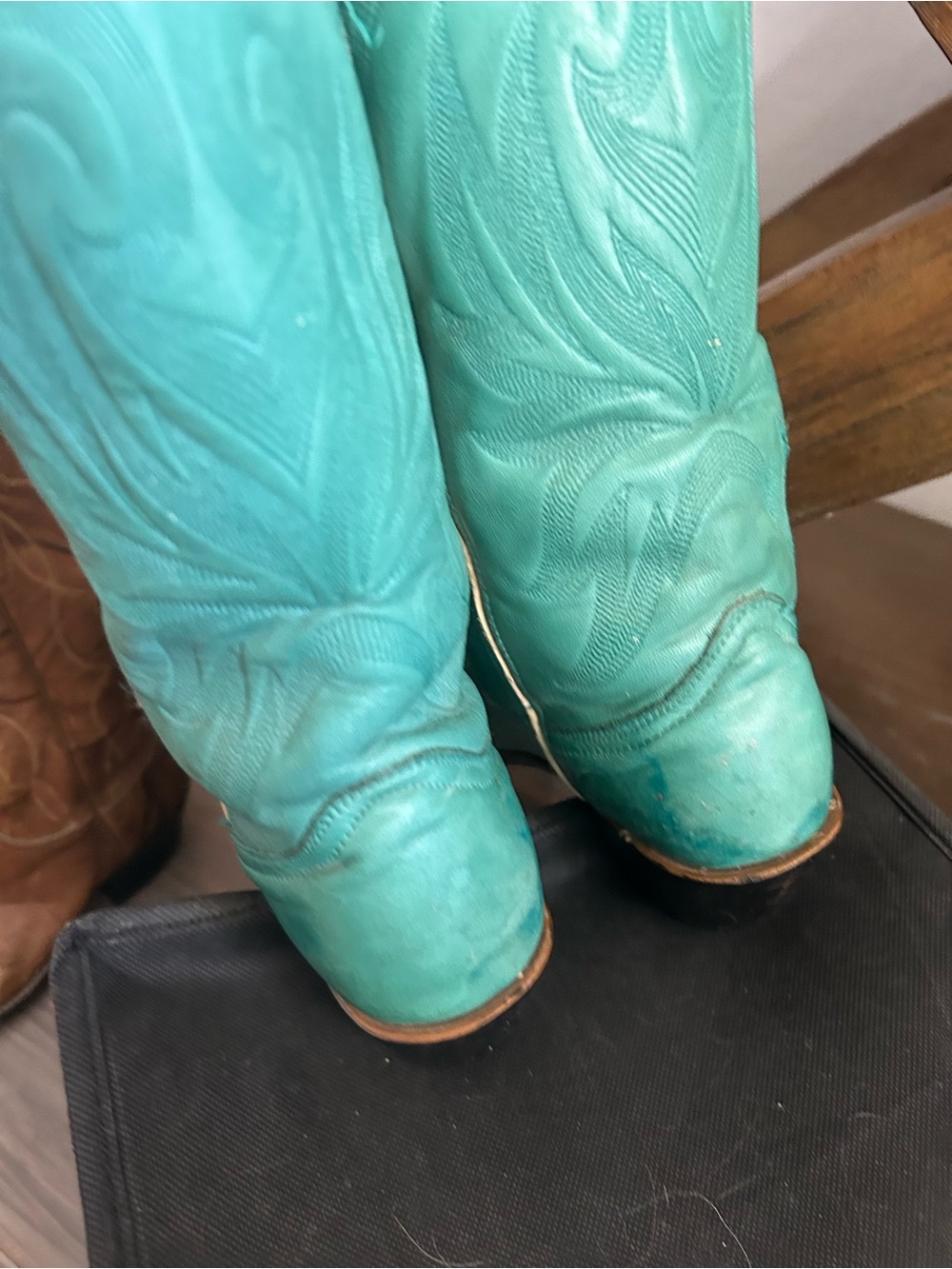 Vintage Durango Turquoise Western Cowboy Boots - Picture 5 of 10